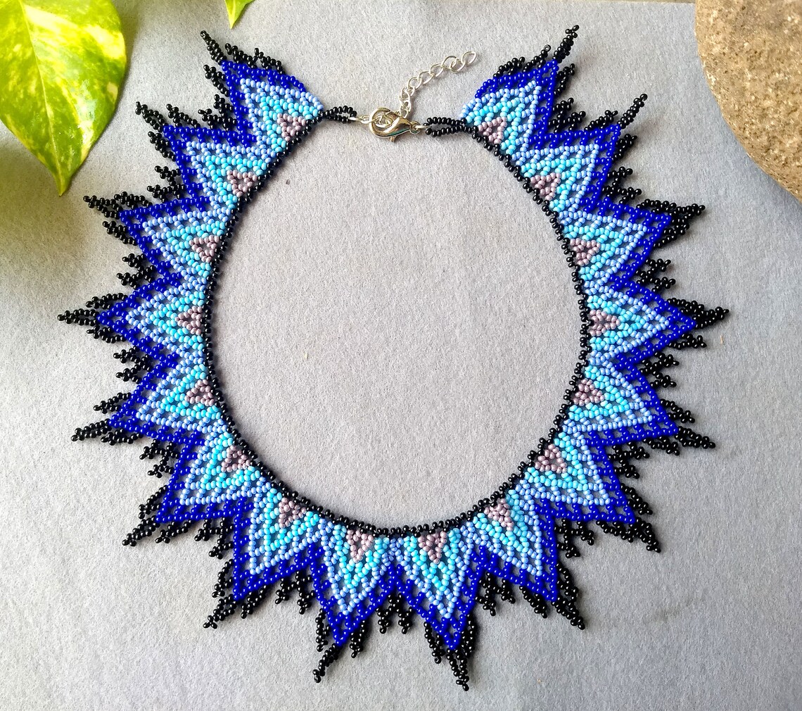 Ombre Woven Seed Bead Collar Choker Necklace for Women Seed - Etsy