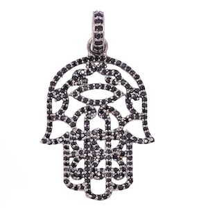 Hamsa Hand Pendant, Spinal Pendant, 925 Sterling Silver, Evil Eye Hamsa Hand, Gemstone Jewelry, Gift For Her, Minimalist Jewelry, Gift Her