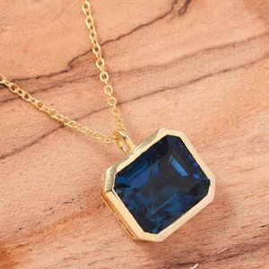 Blue Topaz Chain Necklace, Blue Topaz Necklace For Women, Topaz Stone Necklace, Dainty Women Necklace, December Birthstone Gift Necklace.
