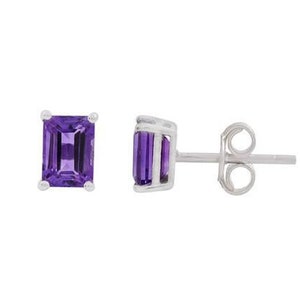 Amethyst Stud Earring, 925 Sterling Silver Earrings, February Birthstone, Amethyst Studs, Mother&#39;s Day Gift, Minimalist Jewelry Fine, Gift