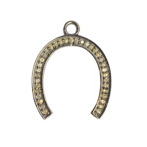 Diamond Horseshoe Charm Pendants, 925 Silver Horseshoe Necklace, Horseshoe Pendant, Mini Horseshoe, Luck Charms Necklace, Handmade Jewelry