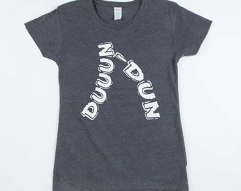 Duun-Dun Jaws Theme Shark Fin T Shirt Shark Shirt Beach Shirt Shark Week (Womens)