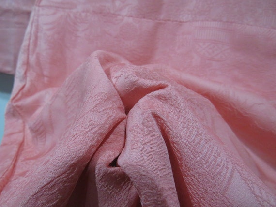 Vintage Japanese kimono pink color abstract patte… - image 7