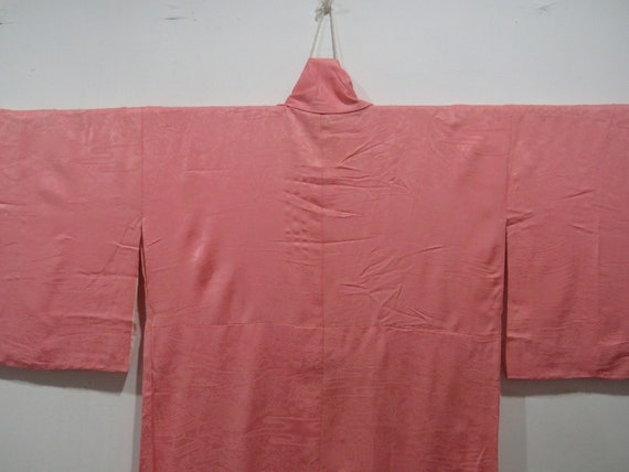 Vintage Japanese kimono pink color abstract patte… - image 2