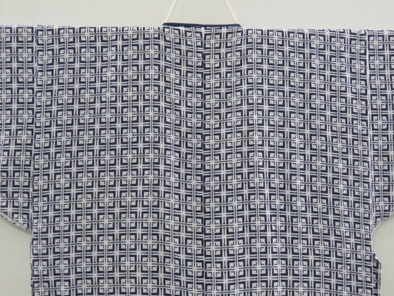 Vintage Japanese cotton yukata white blue color s… - image 2