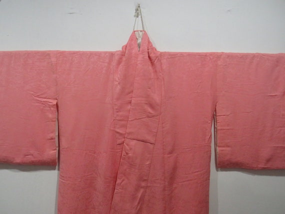 Vintage Japanese kimono pink color abstract patte… - image 1