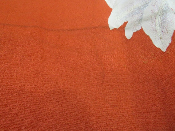 Vintage brick white and orange silk nagoya obi wi… - image 8