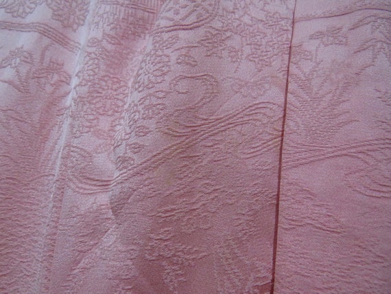 Vintage Japanese kimono pink color abstract patte… - image 9