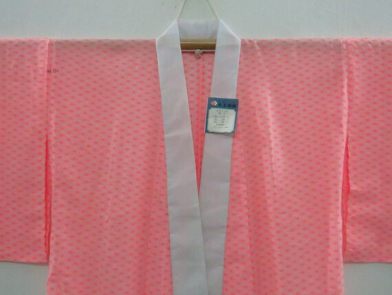 Vintage Japanese kimono light pink white color ab… - image 1