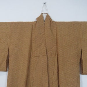 Vintage Japanese kimono yellow and red color abstract pattern kimono robe nightwear 08JUNE23-17