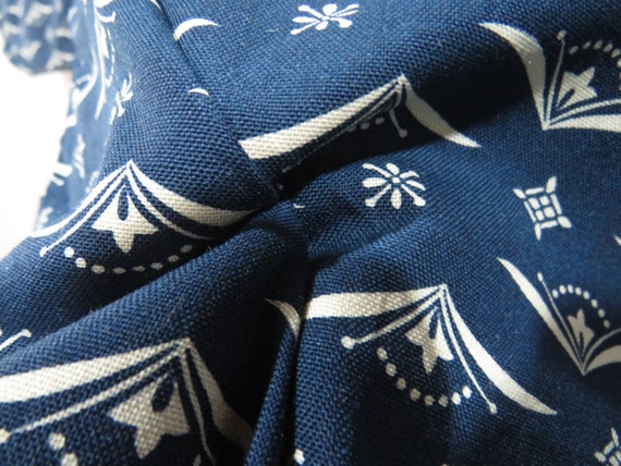 Vintage Japanese Jacket haori blue color flower p… - image 6