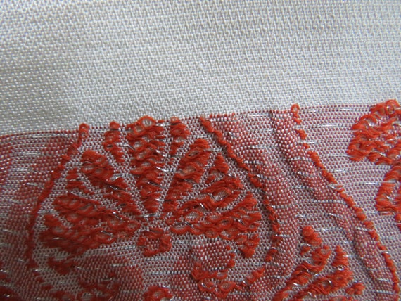 Vintage brick white and coral mix strawberry silk… - image 4