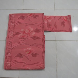 Vintage brick pink maroon silk nagoya obi with flower FOB240123-09