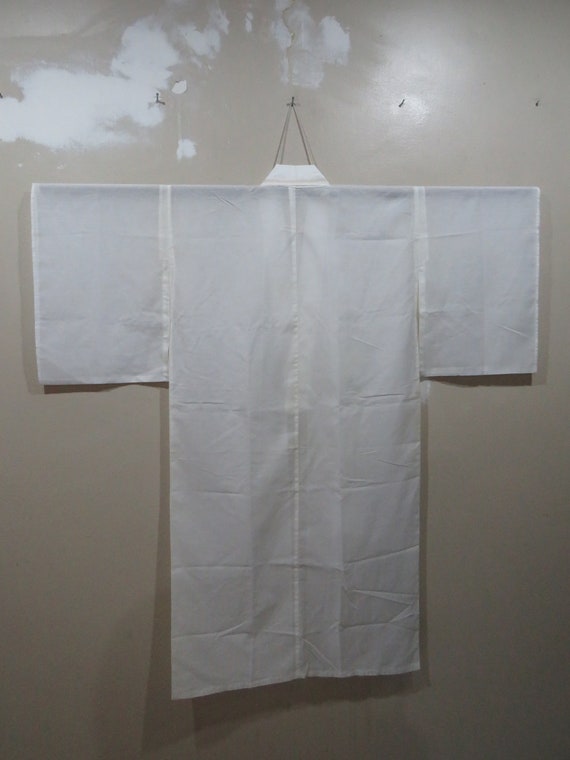 Vintage Japanese kimono white color plain pattern… - image 4