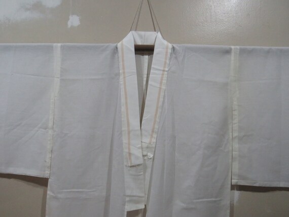 Vintage Japanese kimono white color plain pattern… - image 1