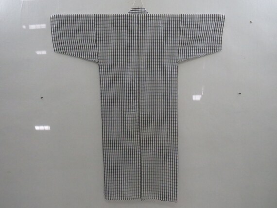 Vintage Japanese cotton yukata white black color … - image 4