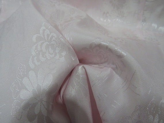 Vintage Japanese kimono soft pink color flower pa… - image 6