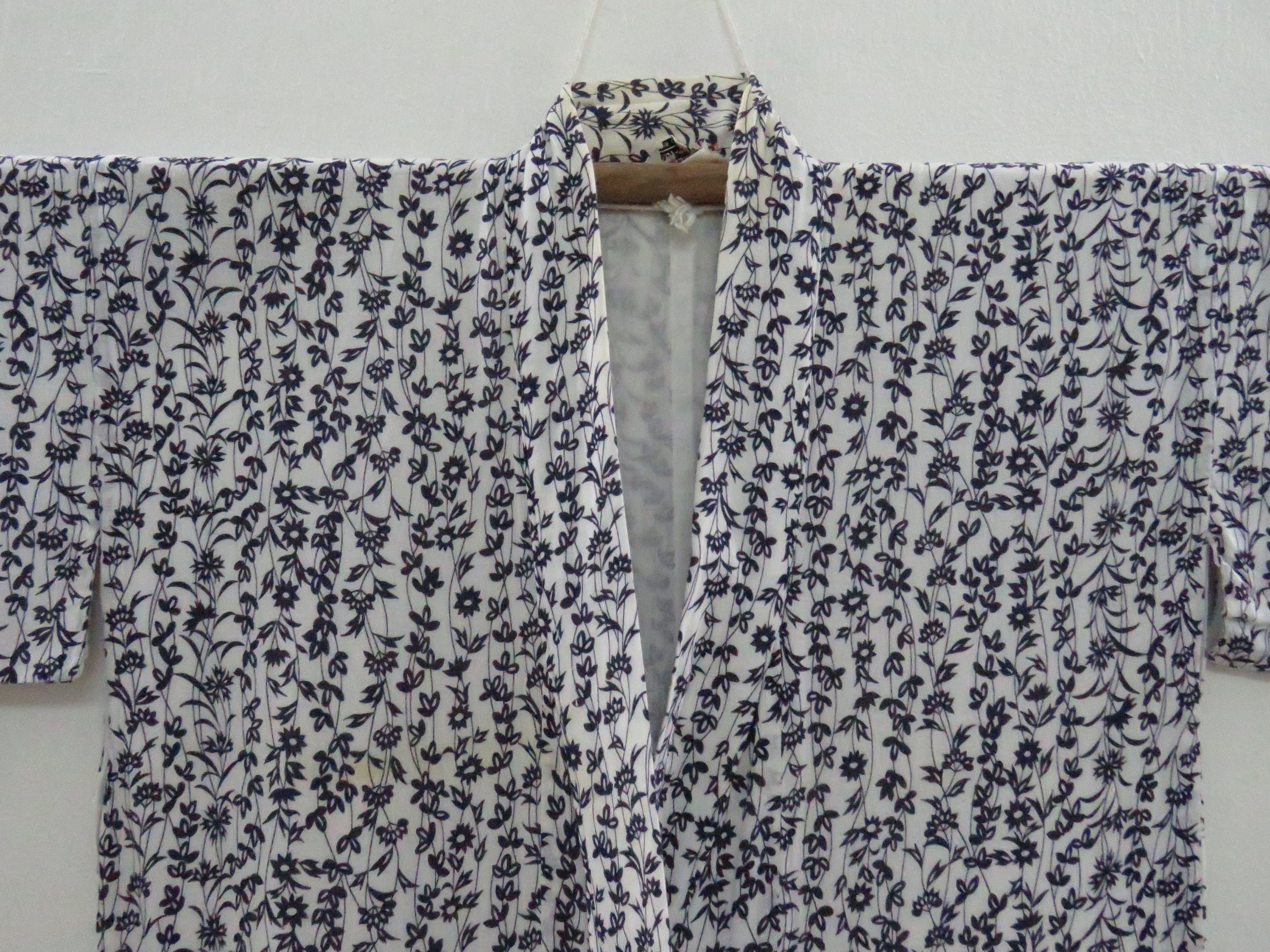 Vintage coton japonais yukata blanc couleur fleur modèle | Etsy