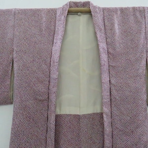 Vintage Japanese jacket haori purple color abstract pattern kimono robe nightwear 05JANUARY01-15