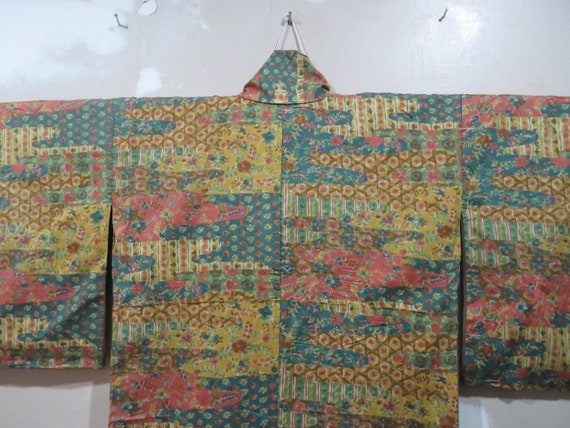 Vintage Japanese kimono mix colorful abstract pat… - image 2