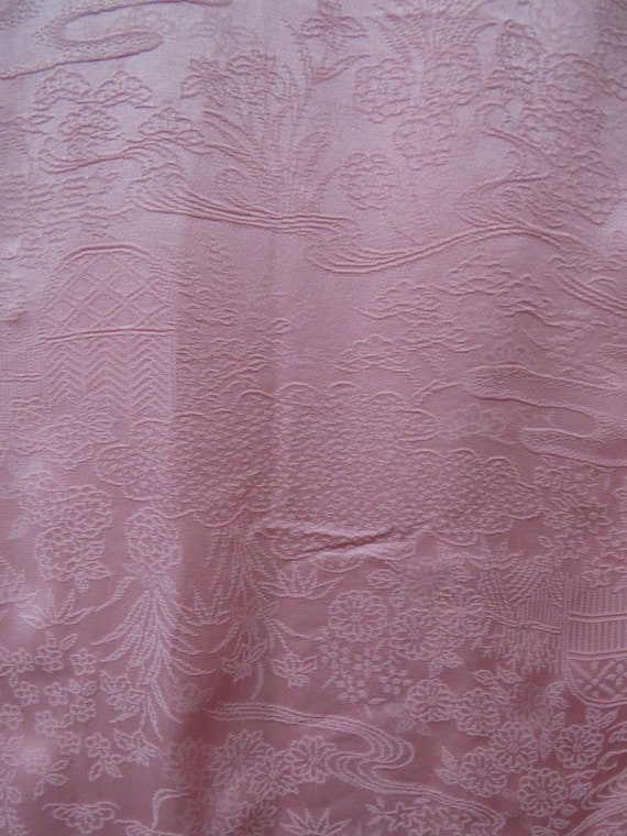 Vintage Japanese kimono pink color abstract patte… - image 6
