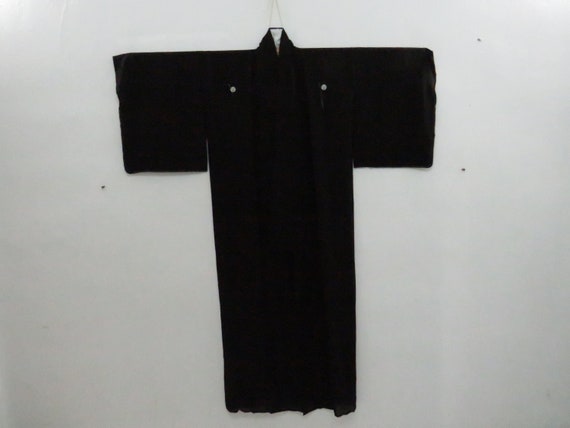 Vintage Japanese kimono black color abstract patt… - image 3