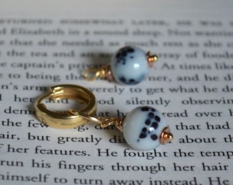 Hoop Huggie Earring Interchangeable Charms: Black Dot