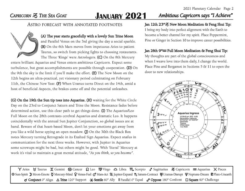 2021 Mobile Planetary Calendar Etsy