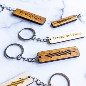Custom Soundwave Keyring, Soundwave Keychain, Custom Voicewave Gift, Personalized Voice Wave, Music Song Art Father&#39;s Day Gift Gift for Him