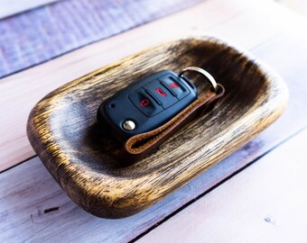 Exotic Wood Small Valet Tray, Catchall Trayt, Key Tray for Entry Table,  Decorative Key Tray Entryway Table, Key Organizer