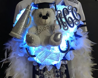 Homecoming Mum - Triple Homecoming Mum - Heart Shape Homecoming Mum - Junior Homecoming Mum - Senior Homecoming Mum - Lighted Homecoming