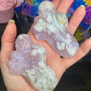 Flower Agate and Amethyst Feet