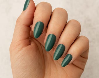 Biologisch abbaubare grüne Press On Nails: Vegane Nagelspitzen (zwei Sets)