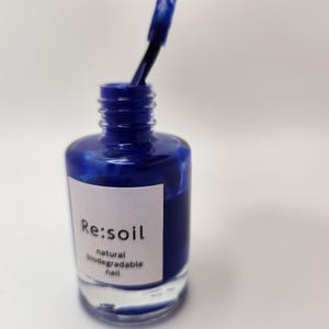 Biodegradable Nail Polish - Blue (WATER-based), Vegan, BIODEGRADABLE Nail Polish, Blue Nails, eco-friendly, sustainable polish