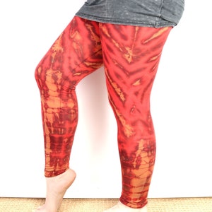 SMALL SIZE*** Tie Dye Leggings Yoga Pants Red and Orange Women&#39;s Men&#39;s Unisex Ladies Meggings