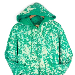 Green Bleach Galaxy Zip Felpa con cappuccio Tinti a mano Maglione con cappuccio con cappuccio Unisex Giacca con cappuccio