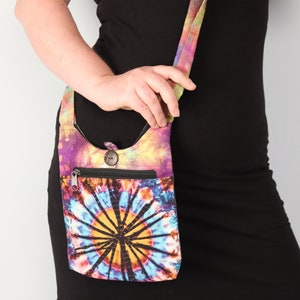 Tie Dye Petit sac à bandoulière Zip Up Compartiment Cross Body Passport Bag