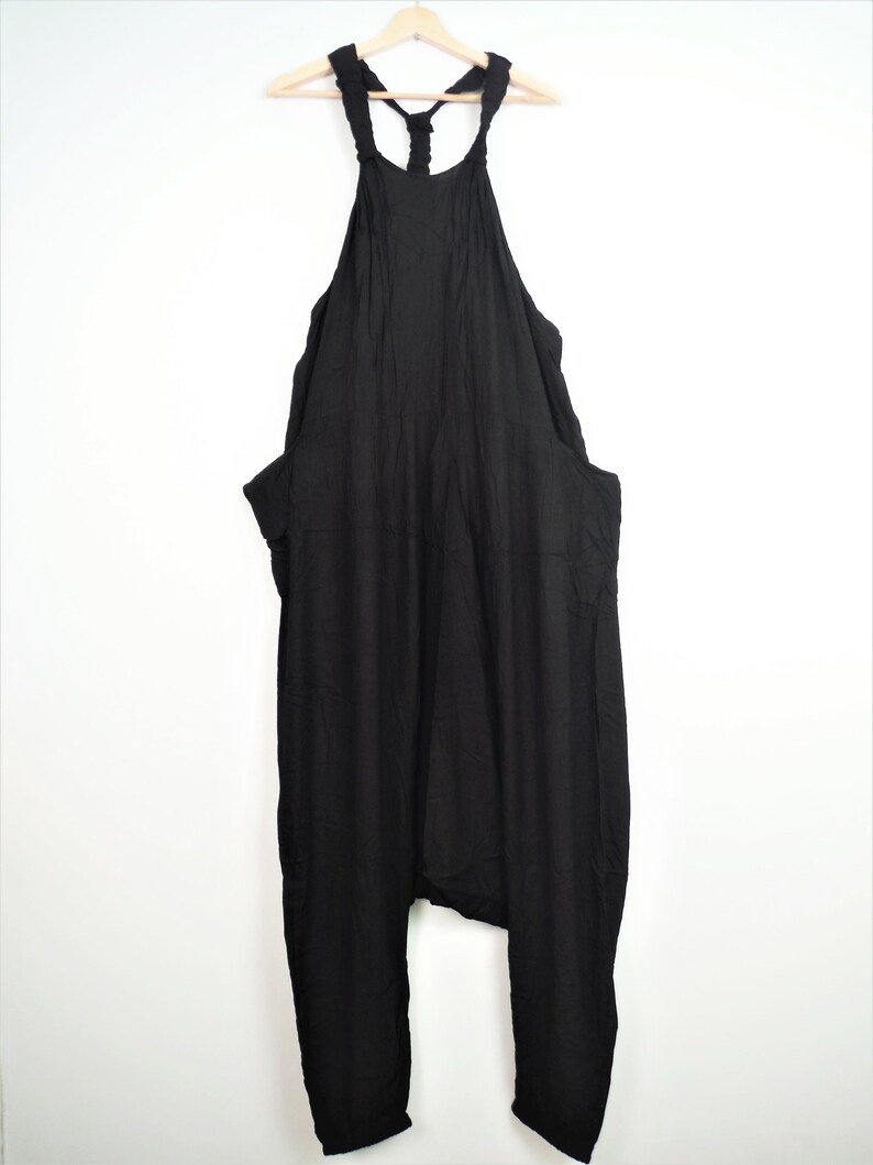 Black Harem Dungarees Boho Jumpsuit Unisex Aladdin Onesie Etsy