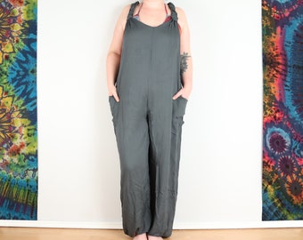 Boho Dungarees Gris Anthracite Jumpsuit Loungewear Comfy Festival Romper Onesie by Bare Canvas