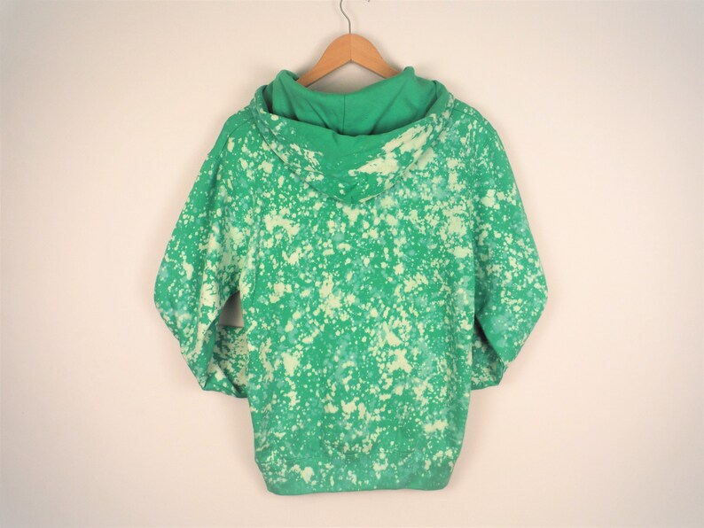 Green Bleach Galaxy Zip Hoodie Hand Dyed Bleach Sweater Zip up Etsy