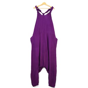 Purple Violet Harem Dungarees Hippie Romper Festival Onesie Hippy Jumpsuit Playsuit Unisex Women&#39;s Men&#39;s by Bare Canvas