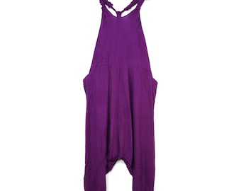 Violet Violet Harem Dungarees Hippie Romper Festival Onesie Hippy Jumpsuit Playsuit Unisex Women's Men's par Bare Canvas