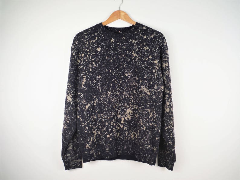 bleach dye navy blue sweatshirt