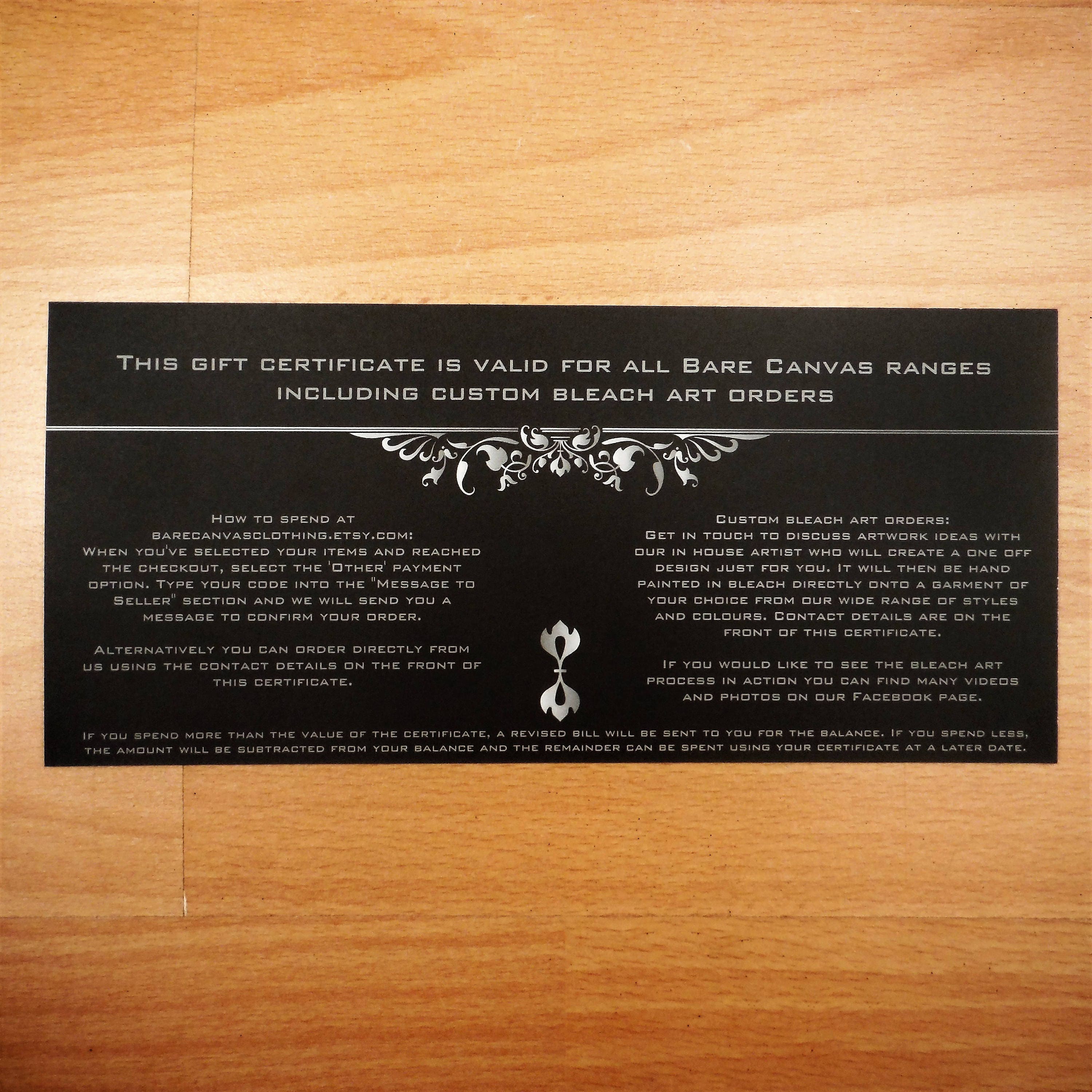 Bare Canvas Gift Certificate Gift Voucher Creative Christmas Etsy