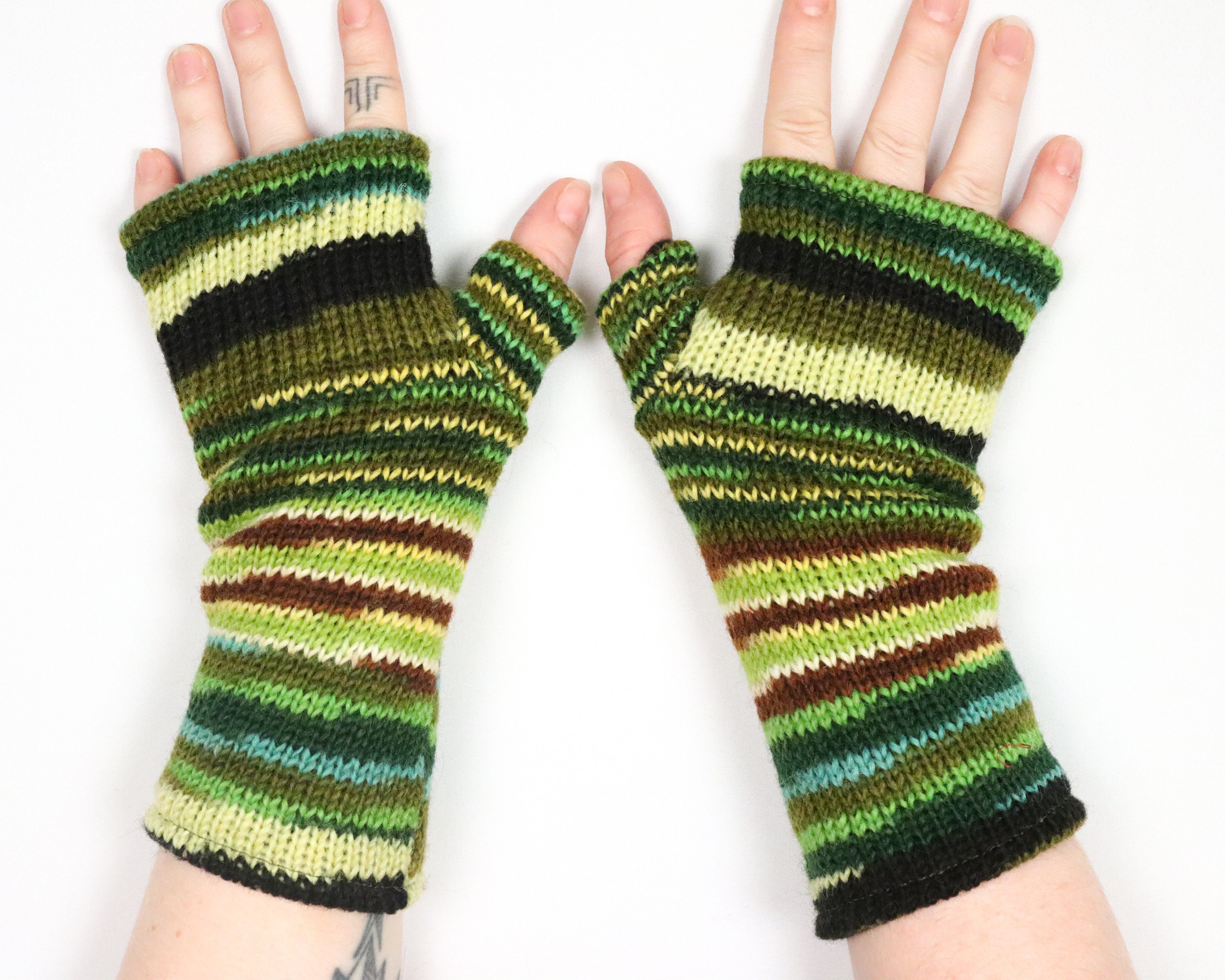 Hand Warmers ~ Hand Knitted Woollen Reusable Hand Warmer ~ Winter Wrist Mittens 