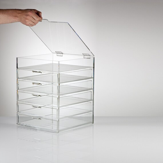 Acrylic Perspex Makeup Organiser Cosmetic Box Premium Etsy