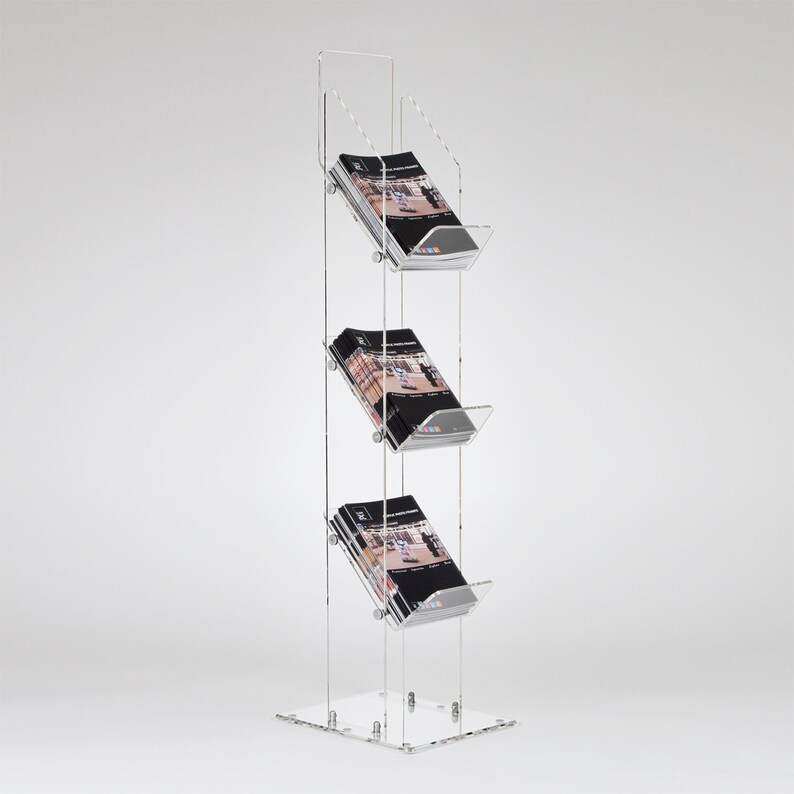 Floorstanding Clear Acrylic Magazine Display Stands UK Etsy