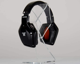 Clear Acrylic Headphone Stand | See Through Headset Holder | Premium Acrylic | Made in the UK