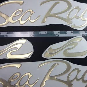 Sea Ray-bootemblemen 18" goud + GRATIS SNELLE levering DHL Express - Stickersset - Grafische sticker