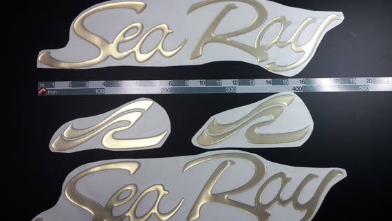 Sea Ray Boat Emblems 18 Gold FREE FAST Delivery DHL Express Stickers Set  Graphics Decal 